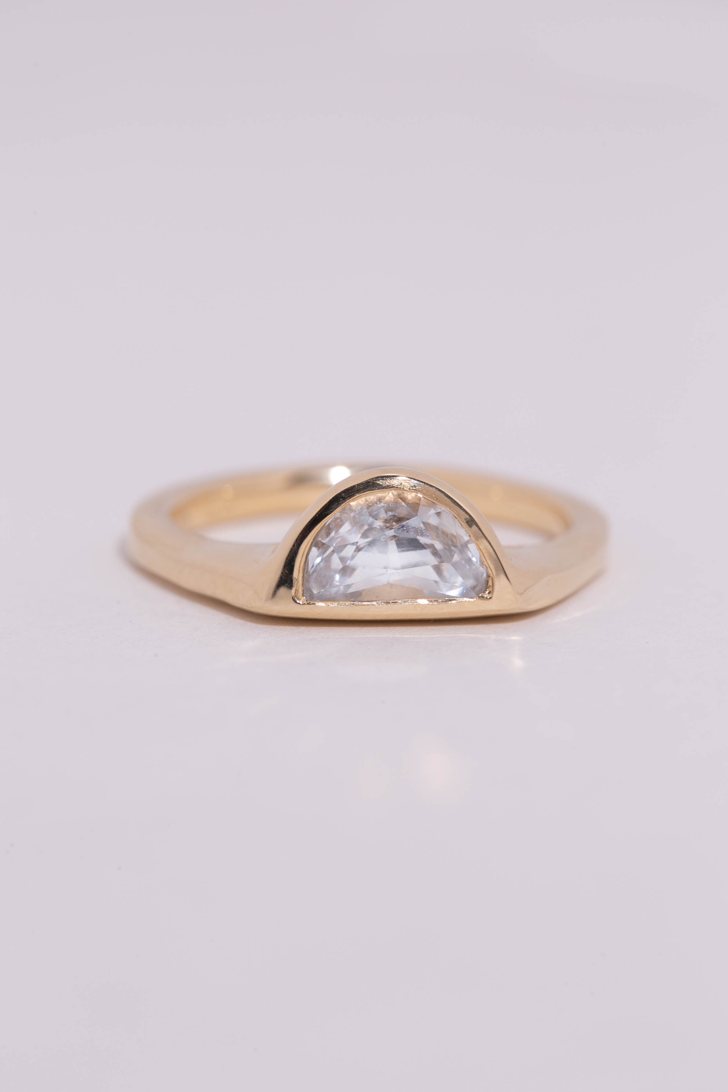 Halfmoon Sapphire Solitaire