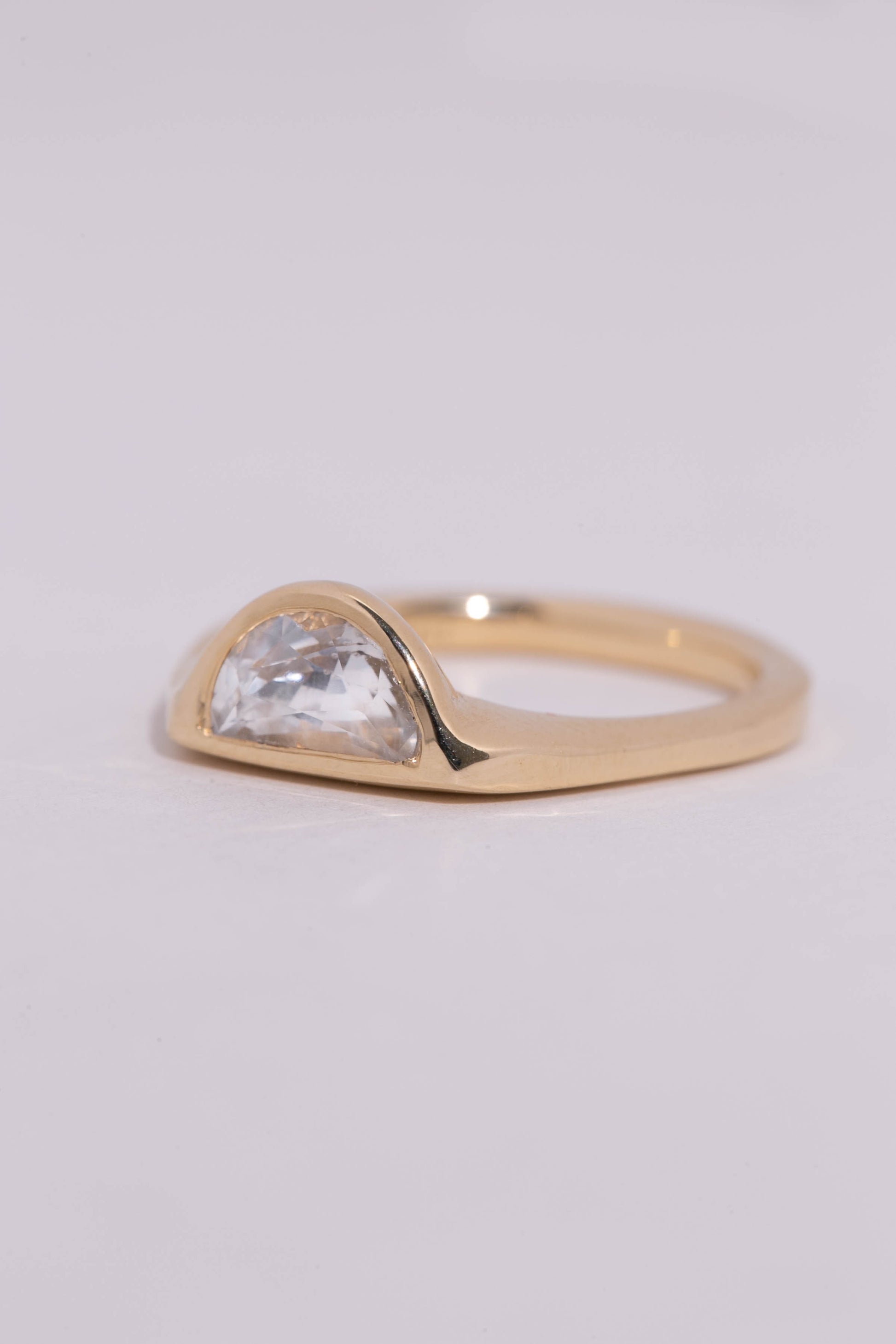 Halfmoon Sapphire Solitaire