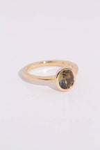 Orange-Blue Sapphire Solitaire