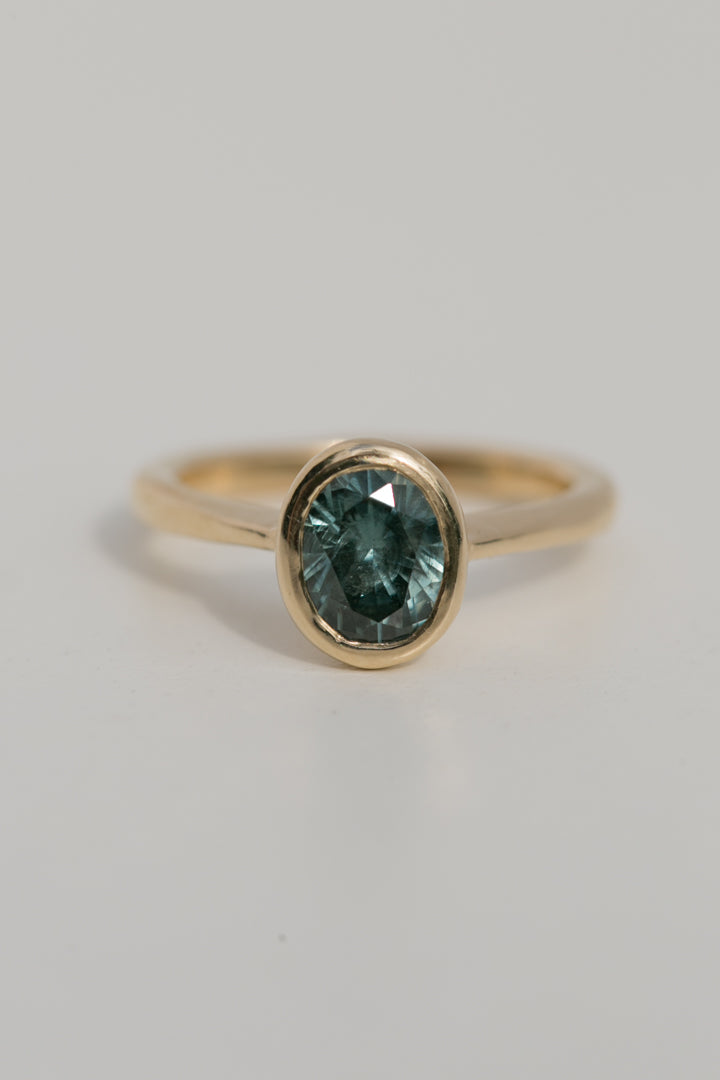 Teal Sapphire Solitaire