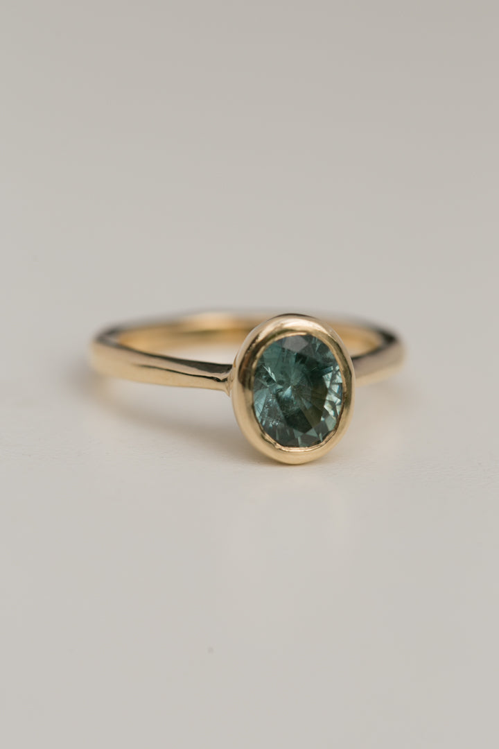 Teal Sapphire Solitaire