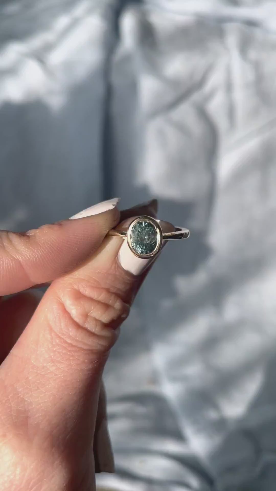 Teal Sapphire Solitaire